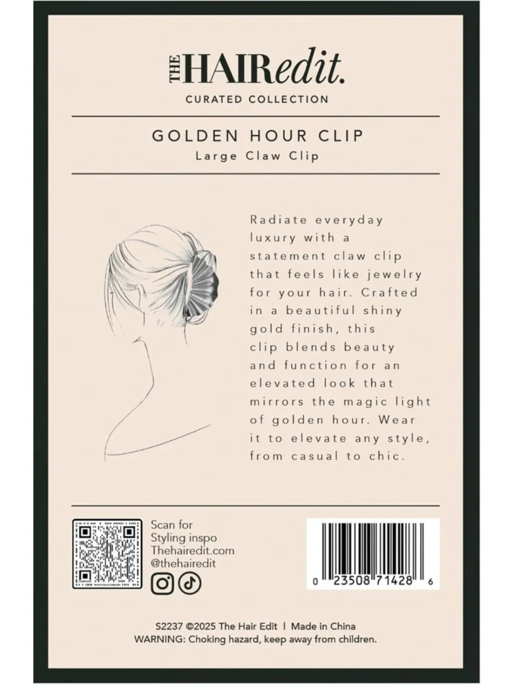 Elegant Gold Claw Clip for Women | Non-Slip Grip Hair Accessory for All Styles